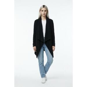 Adam Levine Nlack Popcorn Draped Oversized Open Cardi XS